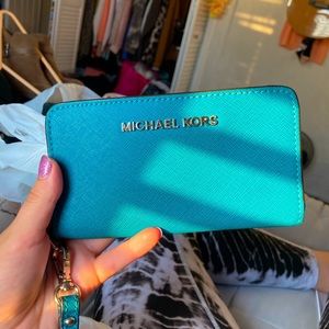 Michael Kors Teal Wristlet
